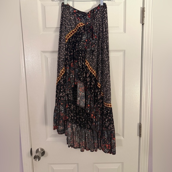 NWOT Free People Esmeralda Mixed-Print Midi Wrap Skirt - Picture 4 of 6